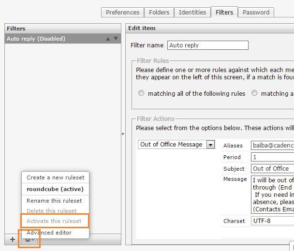 ieslēgt e-pasta automātisko atbildi